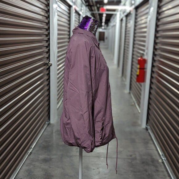 PINK Size Medium Mauve Pink Y2K Retro Windbreaker Rain Coat Snap Button Closure - Picture 5 of 8